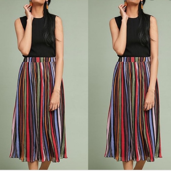 LAIA Anthropologie 🌈 rainbow striped midi skirt - Picture 1 of 3